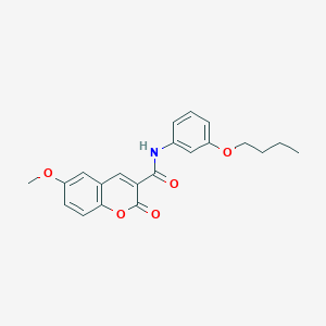 molecular formula C21H21NO5 B12198631 N-(3-butoxyphenyl)-6-methoxy-2-oxo-2H-chromene-3-carboxamide 