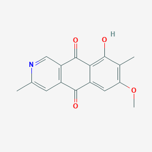 molecular formula C16H13NO4 B1219867 9-Hydroxy-7-methoxy-3,8-dimethylbenzo[g]isoquinoline-5,10-dione CAS No. 380827-92-9