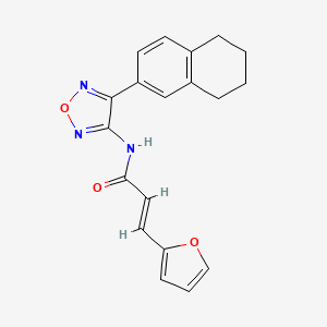 molecular formula C19H17N3O3 B12198672 (2E)-3-(furan-2-yl)-N-[4-(5,6,7,8-tetrahydronaphthalen-2-yl)-1,2,5-oxadiazol-3-yl]prop-2-enamide 