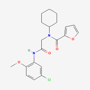 molecular formula C20H23ClN2O4 B1219871 N-[2-(5-chloro-2-methoxyanilino)-2-oxoethyl]-N-cyclohexyl-2-furancarboxamide 