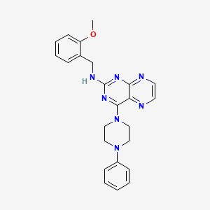 molecular formula C24H25N7O B12198719 N-(2-methoxybenzyl)-4-(4-phenylpiperazin-1-yl)pteridin-2-amine 