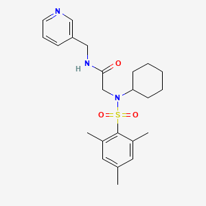 2-[cyclohexyl-(2,4,6-trimethylphenyl)sulfonylamino]-N-(3-pyridinylmethyl)acetamide