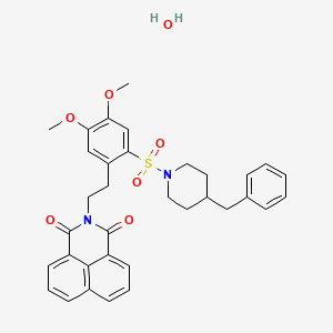 molecular formula C34H36N2O7S B12198729 2-[2-[2-(4-benzylpiperidin-1-yl)sulfonyl-4,5-dimethoxyphenyl]ethyl]benzo[de]isoquinoline-1,3-dione;hydrate CAS No. 1052541-79-3