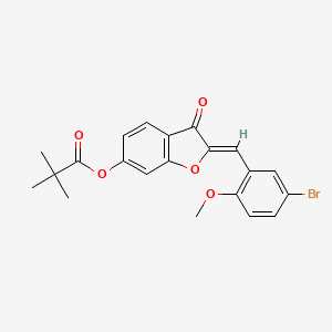 molecular formula C21H19BrO5 B12198735 (2Z)-2-(5-bromo-2-methoxybenzylidene)-3-oxo-2,3-dihydro-1-benzofuran-6-yl 2,2-dimethylpropanoate 