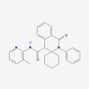 molecular formula C27H27N3O2 B12198744 N-(3-methylpyridin-2-yl)-1'-oxo-2'-phenyl-1',4'-dihydro-2'H-spiro[cyclohexane-1,3'-isoquinoline]-4'-carboxamide 