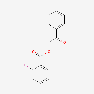 molecular formula C15H11FO3 B12198770 2-Fluorobenzoic acid phenacyl ester 