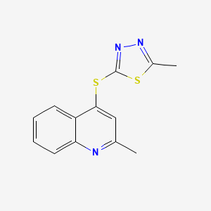 2-Methyl-5-[(2-methyl-4-quinolinyl)thio]-1,3,4-thiadiazole