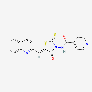 molecular formula C19H12N4O2S2 B12198810 N-[(5Z)-4-oxo-5-(quinolin-2-ylmethylidene)-2-thioxo-1,3-thiazolidin-3-yl]pyridine-4-carboxamide 