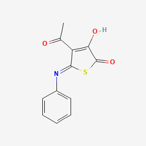 molecular formula C12H9NO3S B12198817 4-Acetyl-5-anilinothiophene-2,3-dione CAS No. 879627-43-7