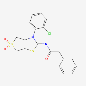 molecular formula C19H17ClN2O3S2 B12198839 N-[(2E)-3-(2-chlorophenyl)-5,5-dioxidotetrahydrothieno[3,4-d][1,3]thiazol-2(3H)-ylidene]-2-phenylacetamide 
