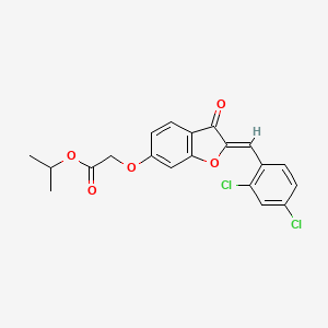 molecular formula C20H16Cl2O5 B12198856 propan-2-yl {[(2Z)-2-(2,4-dichlorobenzylidene)-3-oxo-2,3-dihydro-1-benzofuran-6-yl]oxy}acetate 