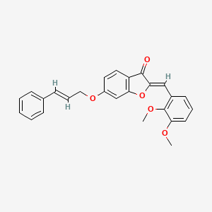 molecular formula C26H22O5 B12198989 (2Z)-2-(2,3-dimethoxybenzylidene)-6-{[(2E)-3-phenylprop-2-en-1-yl]oxy}-1-benzofuran-3(2H)-one 