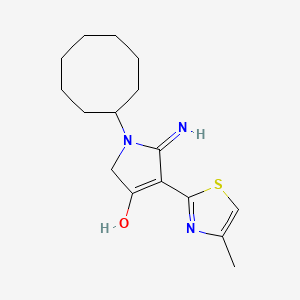 molecular formula C16H23N3OS B12199082 1-cyclooctyl-5-imino-4-(4-methyl-1,3-thiazol-2-yl)-2,5-dihydro-1H-pyrrol-3-ol 