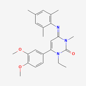 molecular formula C24H29N3O3 B1219914 6-(3,4-二甲氧基苯基)-1-乙基-4-三甲苯亚氨基-3-甲基-3,4-二氢-2(1H)-嘧啶酮 CAS No. 94936-90-0