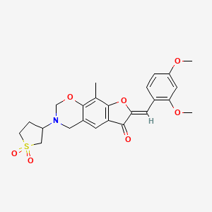 molecular formula C24H25NO7S B12199216 (7Z)-7-(2,4-dimethoxybenzylidene)-3-(1,1-dioxidotetrahydrothiophen-3-yl)-9-methyl-3,4-dihydro-2H-furo[3,2-g][1,3]benzoxazin-6(7H)-one 