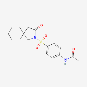 molecular formula C17H22N2O4S B12199224 N-{4-[(3-oxo-2-azaspiro[4.5]dec-2-yl)sulfonyl]phenyl}acetamide 