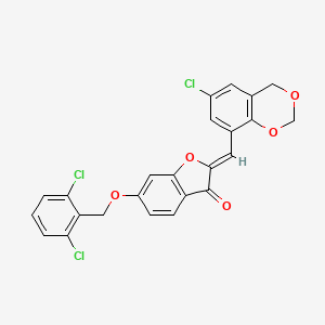 molecular formula C24H15Cl3O5 B12199239 (2Z)-2-[(6-chloro-4H-1,3-benzodioxin-8-yl)methylidene]-6-[(2,6-dichlorobenzyl)oxy]-1-benzofuran-3(2H)-one 