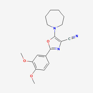 molecular formula C18H21N3O3 B1219924 5-(1-Azepanyl)-2-(3,4-dimethoxyphenyl)-4-oxazolecarbonitrile 