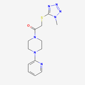 molecular formula C13H17N7OS B12199290 2-[(1-methyl-1H-tetrazol-5-yl)sulfanyl]-1-[4-(pyridin-2-yl)piperazin-1-yl]ethanone 