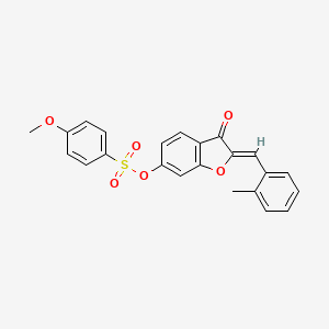 molecular formula C23H18O6S B12199332 (2Z)-2-(2-methylbenzylidene)-3-oxo-2,3-dihydro-1-benzofuran-6-yl 4-methoxybenzenesulfonate 