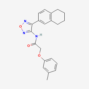 molecular formula C21H21N3O3 B12199351 2-(3-methylphenoxy)-N-[4-(5,6,7,8-tetrahydronaphthalen-2-yl)-1,2,5-oxadiazol-3-yl]acetamide 