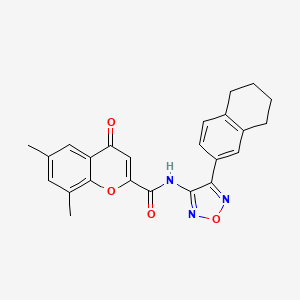 molecular formula C24H21N3O4 B12199458 6,8-dimethyl-4-oxo-N-[4-(5,6,7,8-tetrahydronaphthalen-2-yl)-1,2,5-oxadiazol-3-yl]-4H-chromene-2-carboxamide 