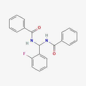 molecular formula C21H17FN2O2 B12199466 N,N'-[(2-fluorophenyl)methanediyl]dibenzamide 