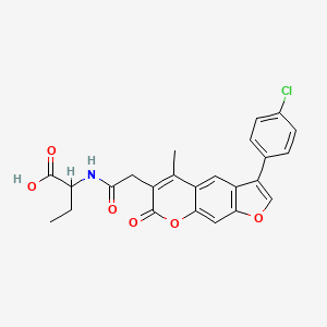 molecular formula C24H20ClNO6 B12199520 2-({[3-(4-chlorophenyl)-5-methyl-7-oxo-7H-furo[3,2-g]chromen-6-yl]acetyl}amino)butanoic acid 