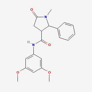 molecular formula C20H22N2O4 B12199558 N-(3,5-dimethoxyphenyl)-1-methyl-5-oxo-2-phenylpyrrolidine-3-carboxamide 