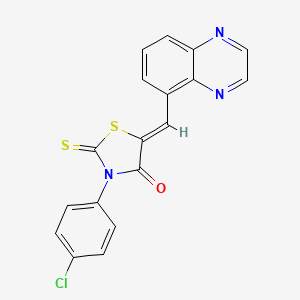 molecular formula C18H10ClN3OS2 B12199568 (5Z)-3-(4-chlorophenyl)-5-(quinoxalin-5-ylmethylidene)-2-thioxo-1,3-thiazolidin-4-one 