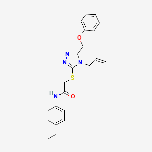 molecular formula C22H24N4O2S B12199575 N-(4-ethylphenyl)-2-{[5-(phenoxymethyl)-4-(prop-2-en-1-yl)-4H-1,2,4-triazol-3-yl]sulfanyl}acetamide 