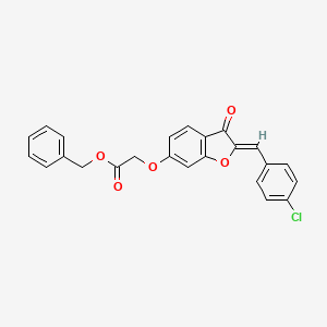 molecular formula C24H17ClO5 B12199601 benzyl {[(2Z)-2-(4-chlorobenzylidene)-3-oxo-2,3-dihydro-1-benzofuran-6-yl]oxy}acetate 