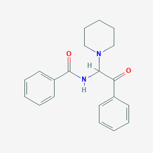 molecular formula C20H22N2O2 B12199609 N-[2-oxo-2-phenyl-1-(piperidin-1-yl)ethyl]benzamide 