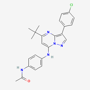 molecular formula C24H24ClN5O B12199619 N-(4-{[5-tert-butyl-3-(4-chlorophenyl)pyrazolo[1,5-a]pyrimidin-7-yl]amino}phenyl)acetamide 