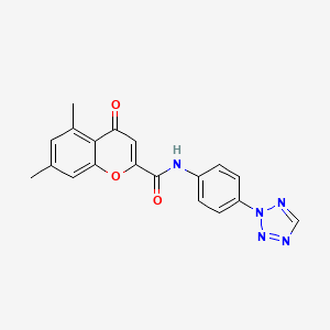 molecular formula C19H15N5O3 B12199685 5,7-dimethyl-4-oxo-N-[4-(2H-tetrazol-2-yl)phenyl]-4H-chromene-2-carboxamide 