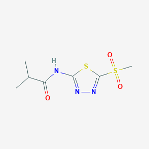 molecular formula C7H11N3O3S2 B12199753 2-methyl-N-[(2Z)-5-(methylsulfonyl)-1,3,4-thiadiazol-2(3H)-ylidene]propanamide 