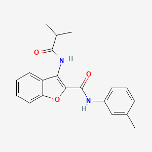 molecular formula C20H20N2O3 B12199770 N-(3-methylphenyl)-3-[(2-methylpropanoyl)amino]-1-benzofuran-2-carboxamide 