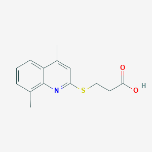 molecular formula C14H15NO2S B1219979 3-(4,8-Dimethyl-quinolin-2-ylsulfanyl)-propionic acid CAS No. 370843-69-9
