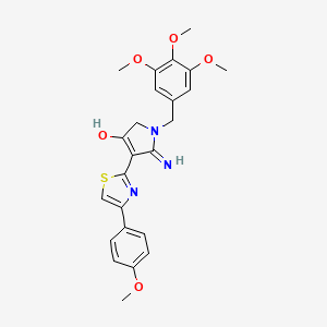 molecular formula C24H25N3O5S B12199983 5-amino-4-[4-(4-methoxyphenyl)-1,3-thiazol-2-yl]-1-(3,4,5-trimethoxybenzyl)-1,2-dihydro-3H-pyrrol-3-one 