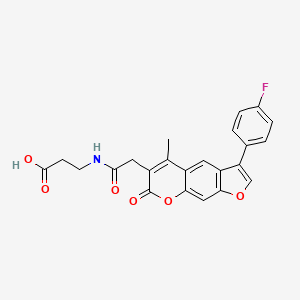 molecular formula C23H18FNO6 B12200031 N-{[3-(4-fluorophenyl)-5-methyl-7-oxo-7H-furo[3,2-g]chromen-6-yl]acetyl}-beta-alanine 