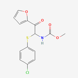 molecular formula C14H12ClNO4S B12200054 Methyl {1-[(4-chlorophenyl)sulfanyl]-2-(furan-2-yl)-2-oxoethyl}carbamate 