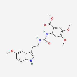 molecular formula C22H25N3O6 B12200079 methyl 4,5-dimethoxy-2-({[2-(5-methoxy-1H-indol-3-yl)ethyl]carbamoyl}amino)benzoate 