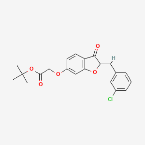 molecular formula C21H19ClO5 B12200132 tert-butyl {[(2Z)-2-(3-chlorobenzylidene)-3-oxo-2,3-dihydro-1-benzofuran-6-yl]oxy}acetate 