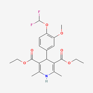 molecular formula C21H25F2NO6 B12200172 Diethyl 4-[4-(difluoromethoxy)-3-methoxyphenyl]-2,6-dimethyl-1,4-dihydropyridine-3,5-dicarboxylate 