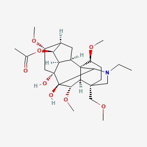 molecular formula C27H43NO8 B1220020 14-O-Acetylbrowniine 