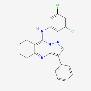 molecular formula C23H20Cl2N4 B12200252 N-(3,5-dichlorophenyl)-2-methyl-3-phenyl-5,6,7,8-tetrahydropyrazolo[5,1-b]quinazolin-9-amine 