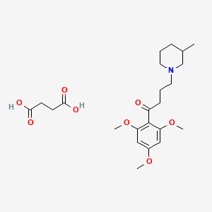 molecular formula C23H35NO8 B1220051 butanedioic acid;4-(3-methylpiperidin-1-yl)-1-(2,4,6-trimethoxyphenyl)butan-1-one CAS No. 138230-22-5