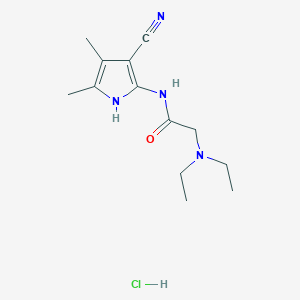 Acetamide, N-(3-cyano-4,5-dimethyl-1H-pyrrol-2-yl)-2-(diethylamino)-, monohydrochloride