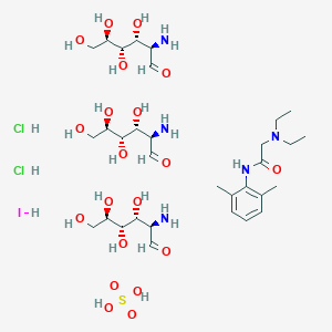 (2R,3R,4S,5R)-2-amino-3,4,5,6-tetrahydroxyhexanal;2-(diethylamino)-N-(2,6-dimethylphenyl)acetamide;sulfuric acid;dihydrochloride;hydroiodide