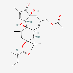 molecular formula C27H38O7 B1220087 12-Deoxy-phorbol-13-alpha-methylbutyrate-20-acetate CAS No. 25090-73-7